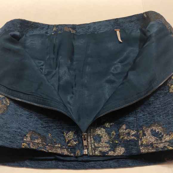 Free People Skirt- Metallic- Women -Mini - Picture 10 of 11